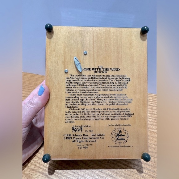 Vintage Heirloom Tradition San Fran music box Scarlet O’Hara Gone with the Wind - Picture 10 of 11